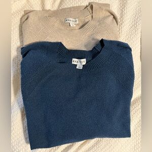 AVA & VIV Blue and Beige Sweaters SIZE XLarge